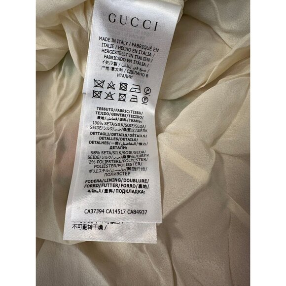 Gucci Children’s Flower Faces Border Short Sleeve Dress In White-Camel Size12 - Picture 8 of 10